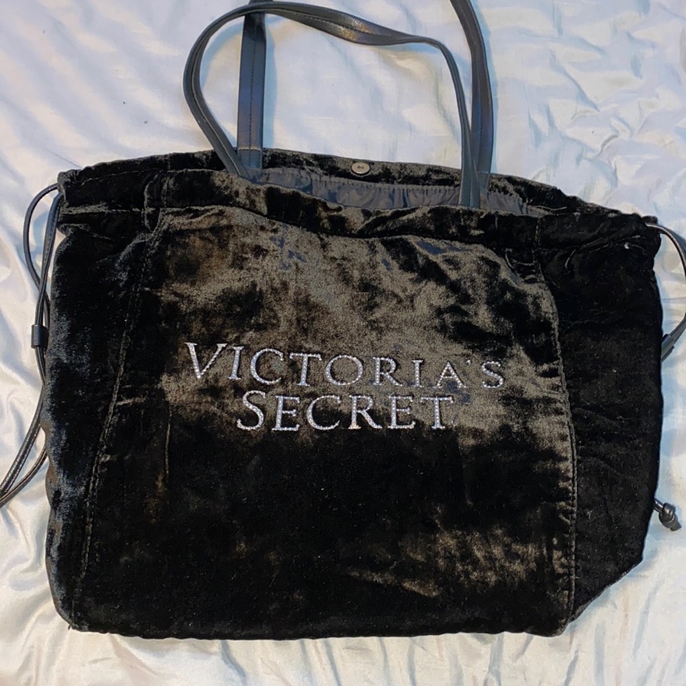 Victoria's Secret 2018 Luxe Velvet Bling Logo Tote